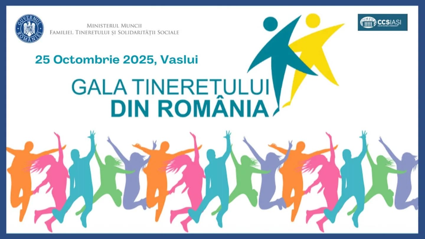 Vasluiul găzduiește Summitul Tinerilor și Gala Tineretului din România – 10 ani de inspirație și implicare sub deviza „Tinerii în centrul democrației”