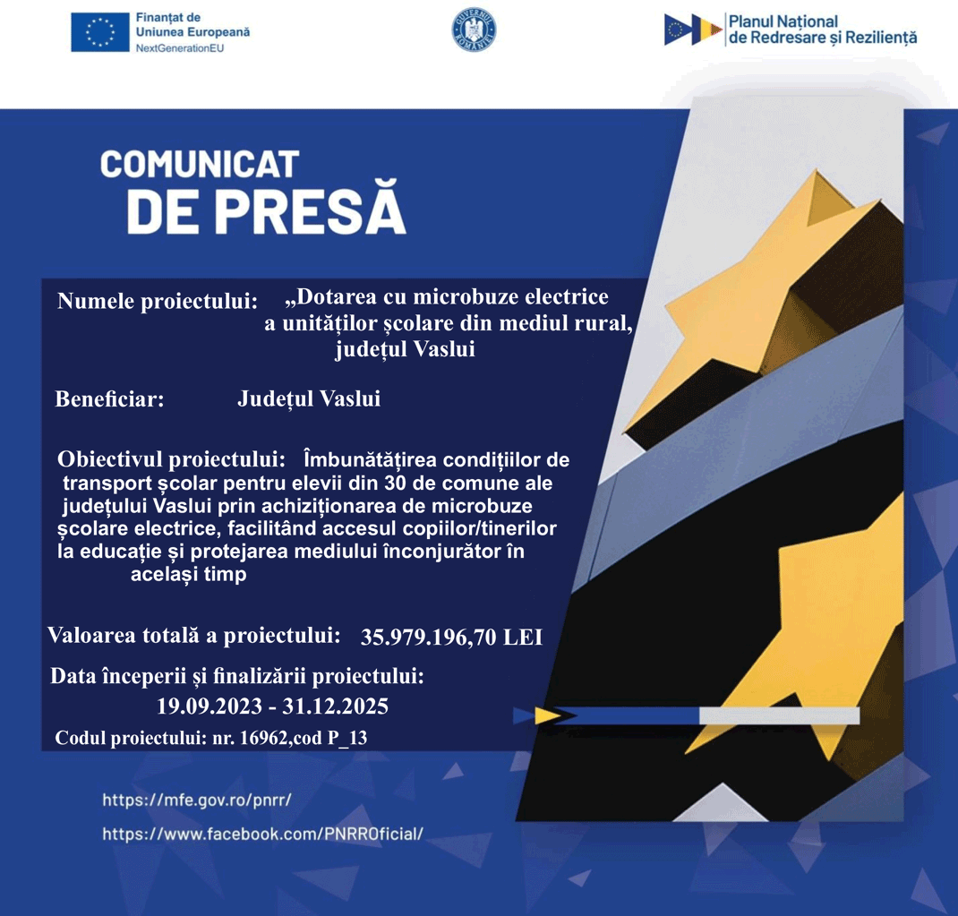 Comunicat de presă- Dotarea cu microbuze electrice