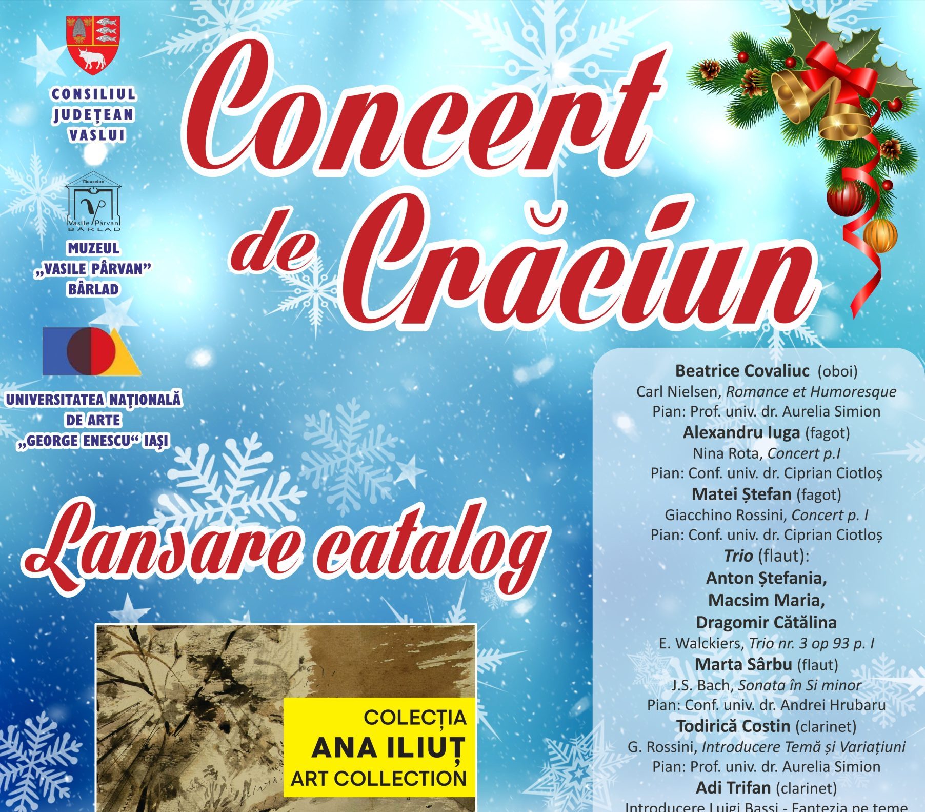 Concert de sărbători și lansare de catalog la Muzeul „Vasile Pârvan” Bârlad