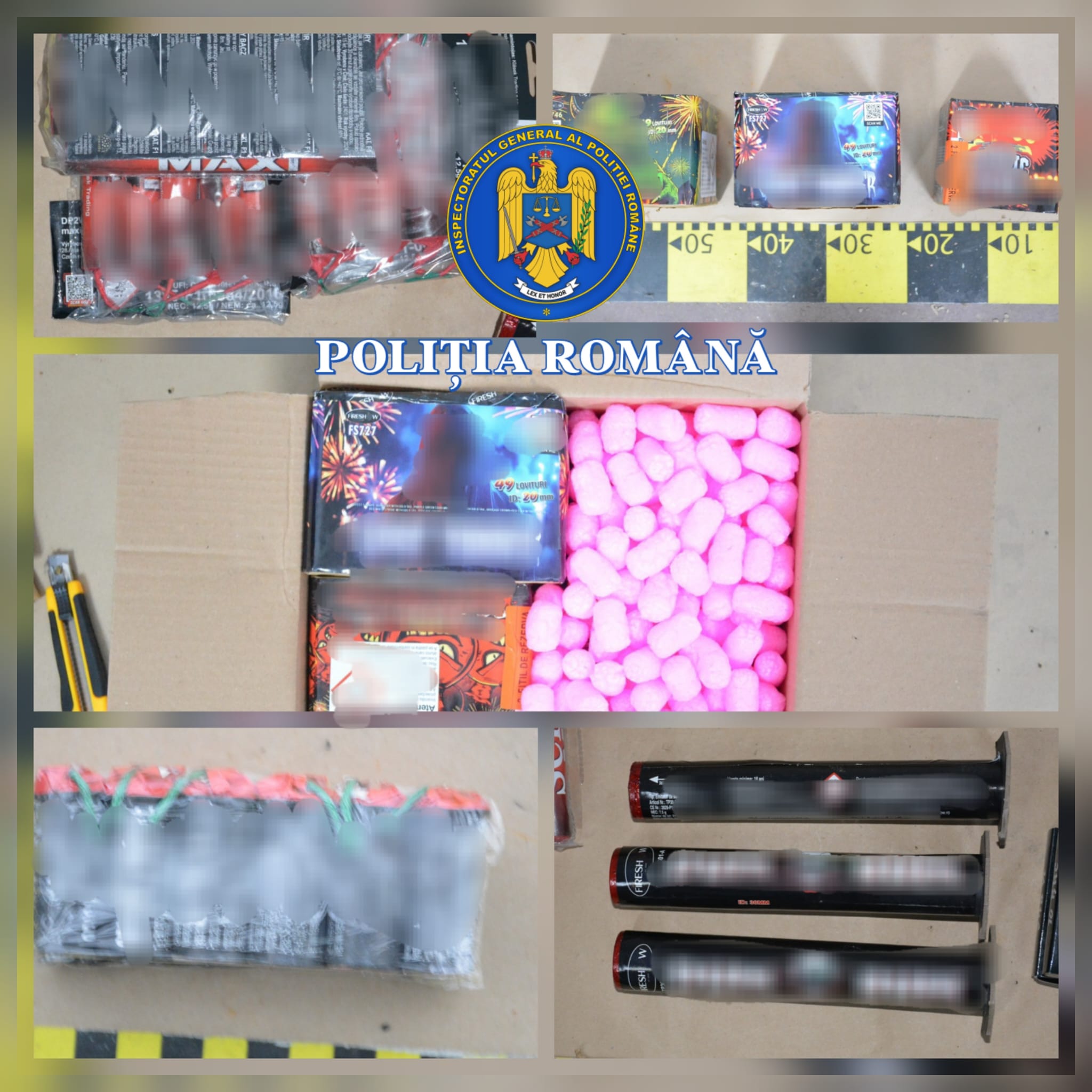 Amplă acțiune a polițiștilor vasluieni împotriva comercializării ilegale de articole pirotehnice